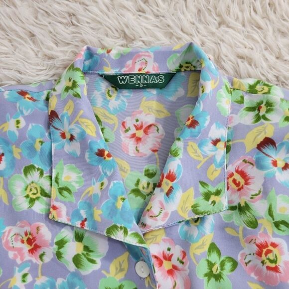 VintageĀ FloralāShortsleeveĀ Blouseā - Picture 3 of 5